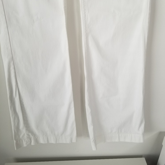 Banana Republic Martin Fit Flared Leg Cotton White Pant Stretch Size 4 - Picture 2 of 15
